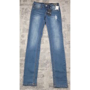 NWT Vigoss The Jagger Girls Skinny Stretch Blue Denim Jeans Sz 14 27x29.5